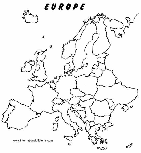 Blank Map of Europe, printable Outline Map of Europe